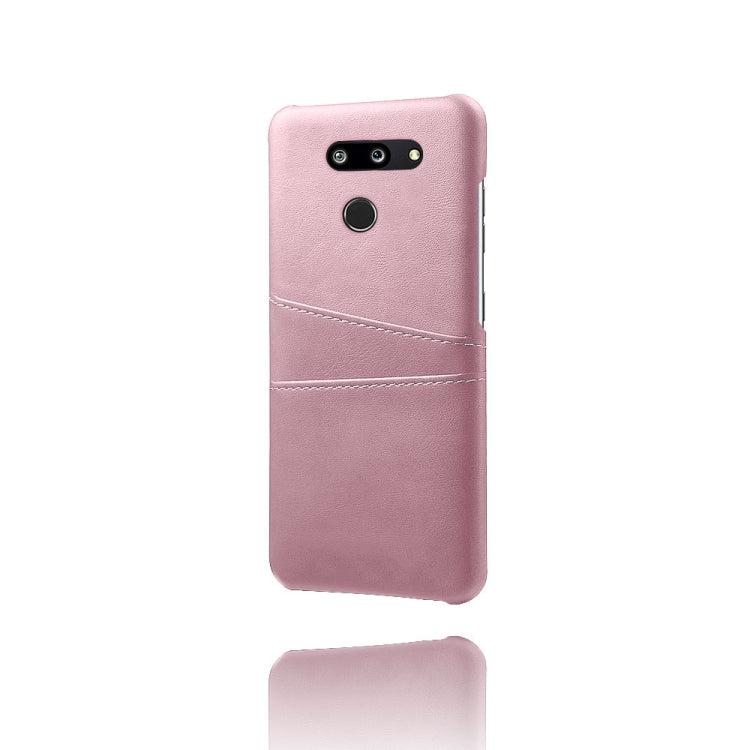 For LG G8 ThinQ Calf Texture PC + PU Leather Back Cover Shockproof Case with Dual Card Slots