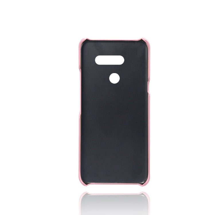 For LG G8 ThinQ Calf Texture PC + PU Leather Back Cover Shockproof Case with Dual Card Slots
