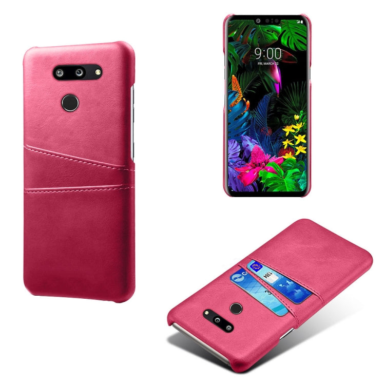 For LG G8 ThinQ Calf Texture PC + PU Leather Back Cover Shockproof Case with Dual Card Slots