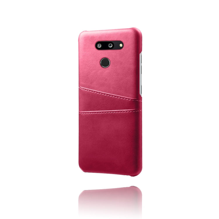 For LG G8 ThinQ Calf Texture PC + PU Leather Back Cover Shockproof Case with Dual Card Slots