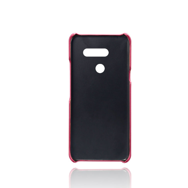 For LG G8 ThinQ Calf Texture PC + PU Leather Back Cover Shockproof Case with Dual Card Slots