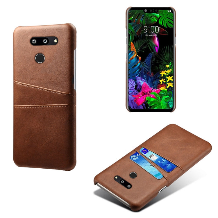 For LG G8 ThinQ Calf Texture PC + PU Leather Back Cover Shockproof Case with Dual Card Slots