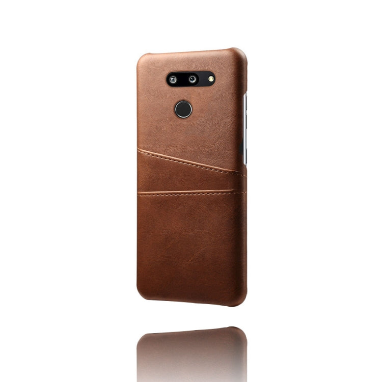 For LG G8 ThinQ Calf Texture PC + PU Leather Back Cover Shockproof Case with Dual Card Slots