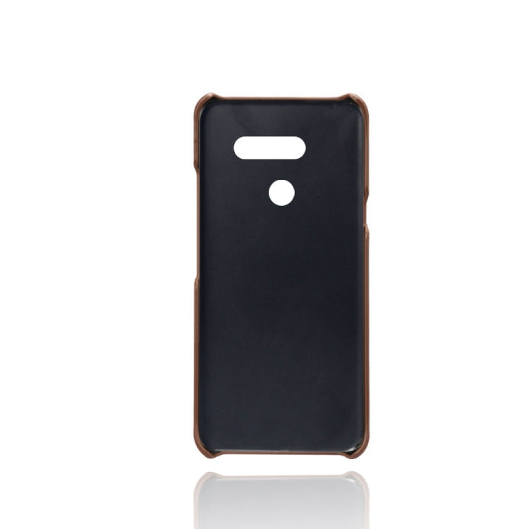 For LG G8 ThinQ Calf Texture PC + PU Leather Back Cover Shockproof Case with Dual Card Slots