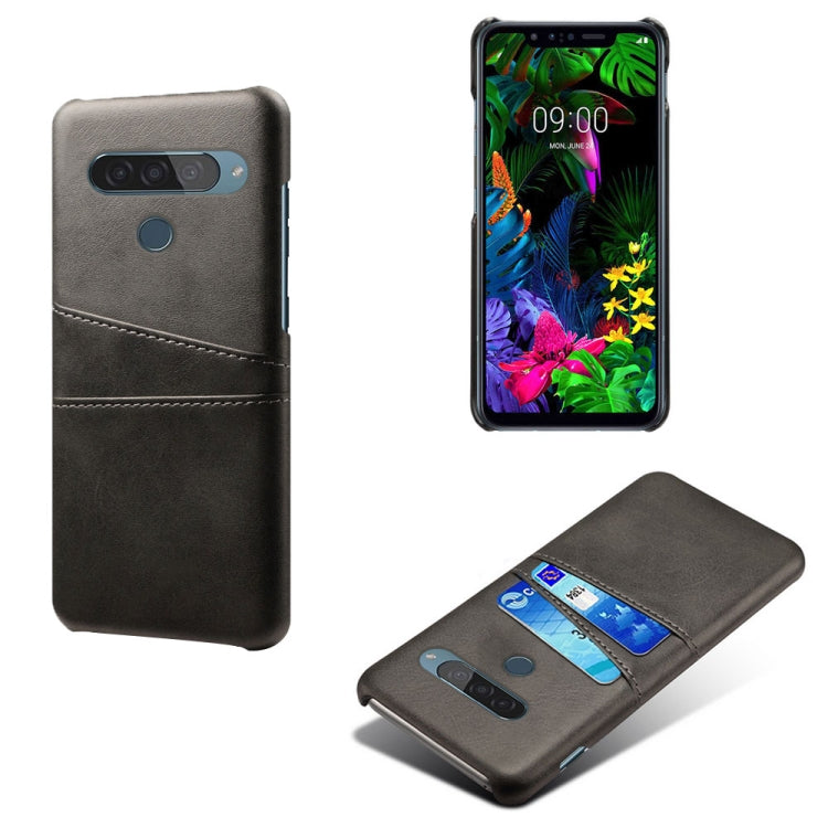 For LG G8S ThinQ Calf Texture PC + PU Leather Back Cover Shockproof Case with Dual Card Slots
