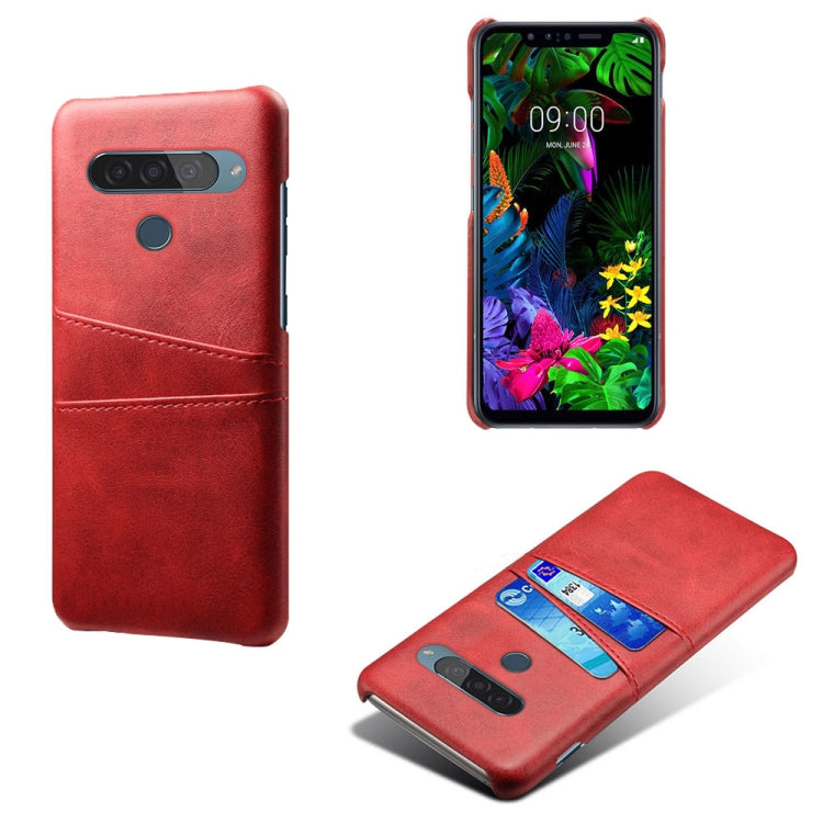 For LG G8S ThinQ Calf Texture PC + PU Leather Back Cover Shockproof Case with Dual Card Slots