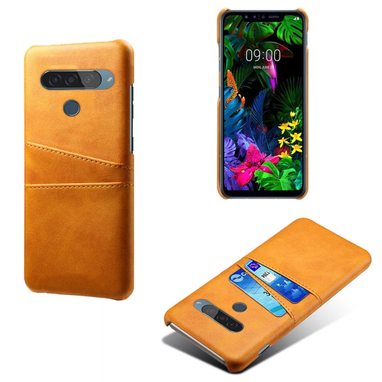 For LG G8S ThinQ Calf Texture PC + PU Leather Back Cover Shockproof Case with Dual Card Slots