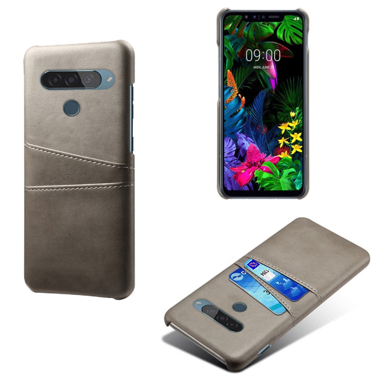 For LG G8S ThinQ Calf Texture PC + PU Leather Back Cover Shockproof Case with Dual Card Slots