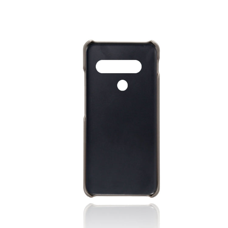 For LG G8S ThinQ Calf Texture PC + PU Leather Back Cover Shockproof Case with Dual Card Slots
