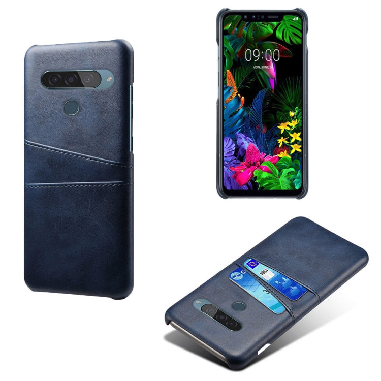 For LG G8S ThinQ Calf Texture PC + PU Leather Back Cover Shockproof Case with Dual Card Slots