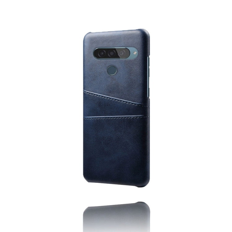 For LG G8S ThinQ Calf Texture PC + PU Leather Back Cover Shockproof Case with Dual Card Slots
