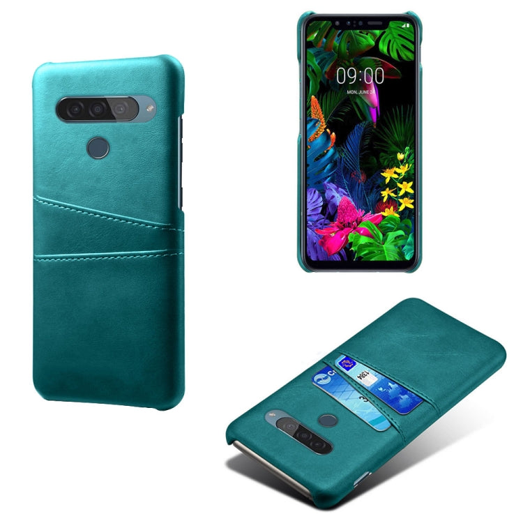For LG G8S ThinQ Calf Texture PC + PU Leather Back Cover Shockproof Case with Dual Card Slots