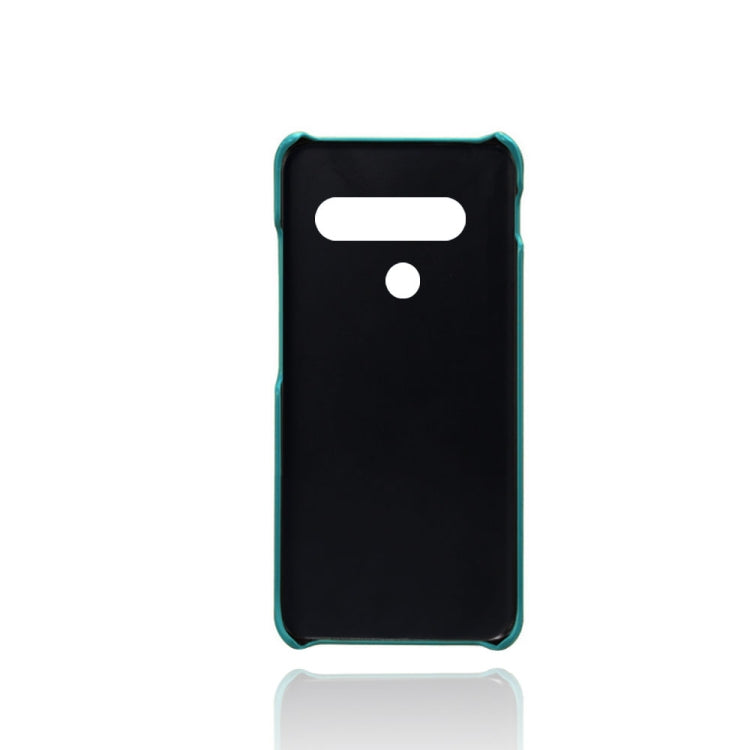 For LG G8S ThinQ Calf Texture PC + PU Leather Back Cover Shockproof Case with Dual Card Slots