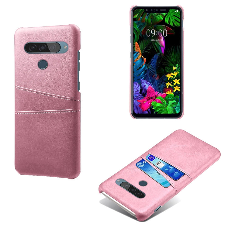 For LG G8S ThinQ Calf Texture PC + PU Leather Back Cover Shockproof Case with Dual Card Slots
