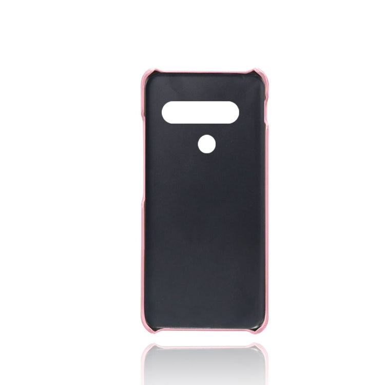 For LG G8S ThinQ Calf Texture PC + PU Leather Back Cover Shockproof Case with Dual Card Slots