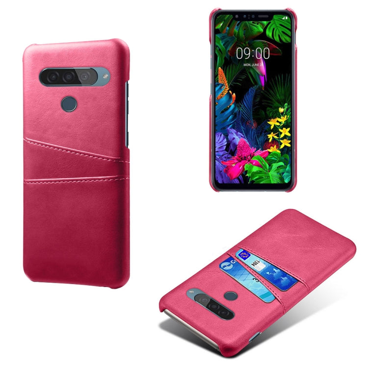 For LG G8S ThinQ Calf Texture PC + PU Leather Back Cover Shockproof Case with Dual Card Slots