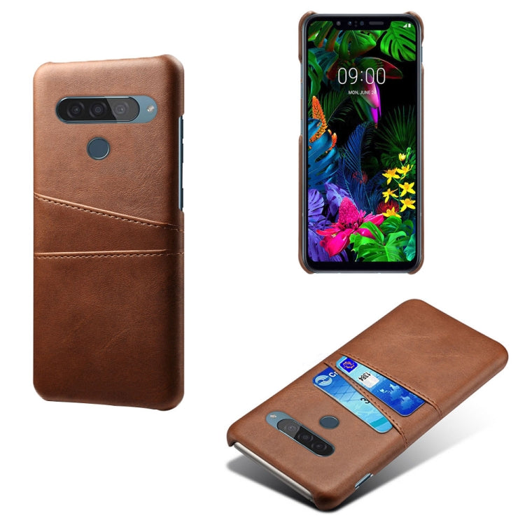 For LG G8S ThinQ Calf Texture PC + PU Leather Back Cover Shockproof Case with Dual Card Slots
