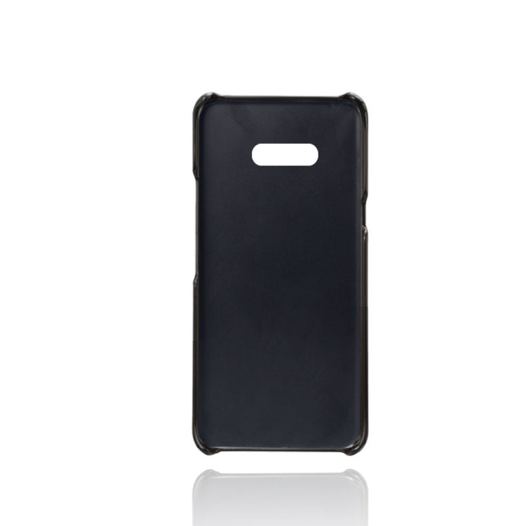 For LG G8X ThinQ Calf Texture PC + PU Leather Back Cover Shockproof Case with Dual Card Slots