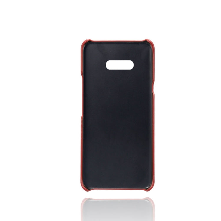 For LG G8X ThinQ Calf Texture PC + PU Leather Back Cover Shockproof Case with Dual Card Slots