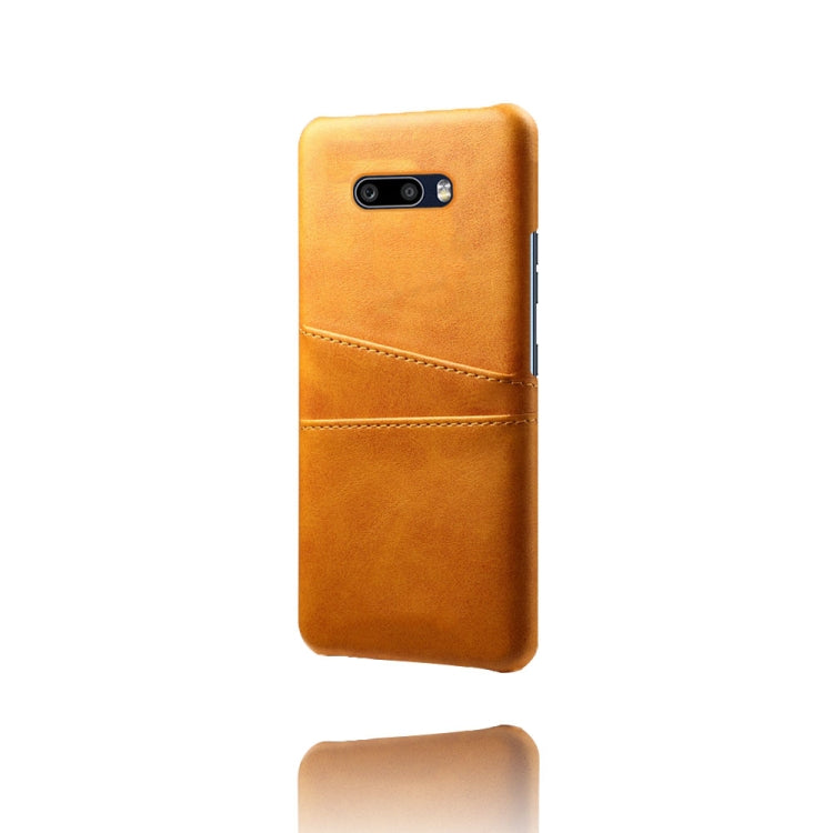 For LG G8X ThinQ Calf Texture PC + PU Leather Back Cover Shockproof Case with Dual Card Slots