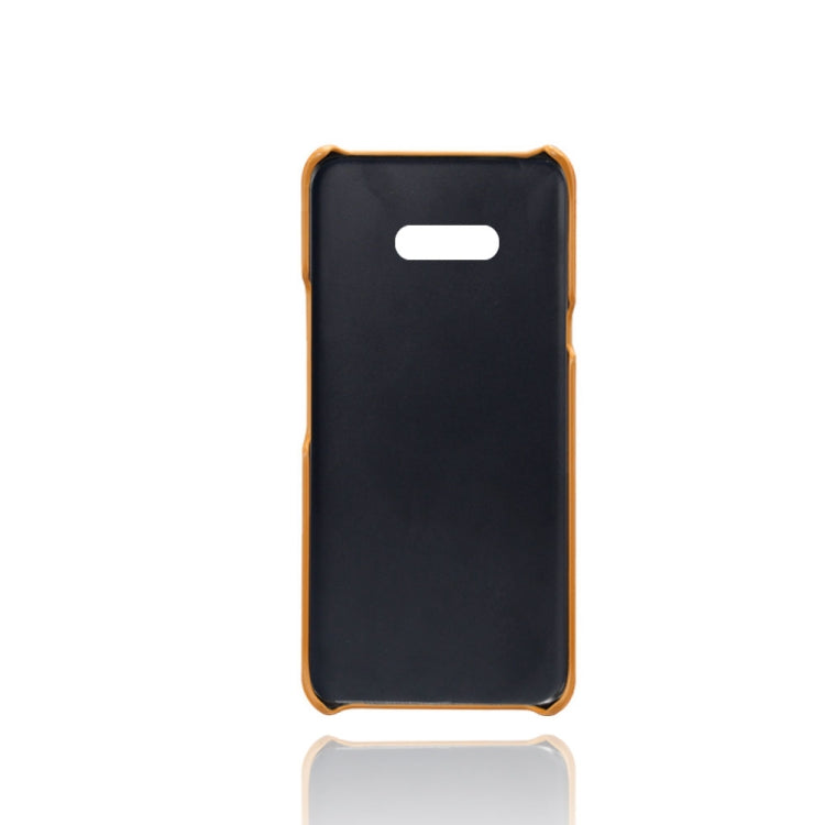 For LG G8X ThinQ Calf Texture PC + PU Leather Back Cover Shockproof Case with Dual Card Slots