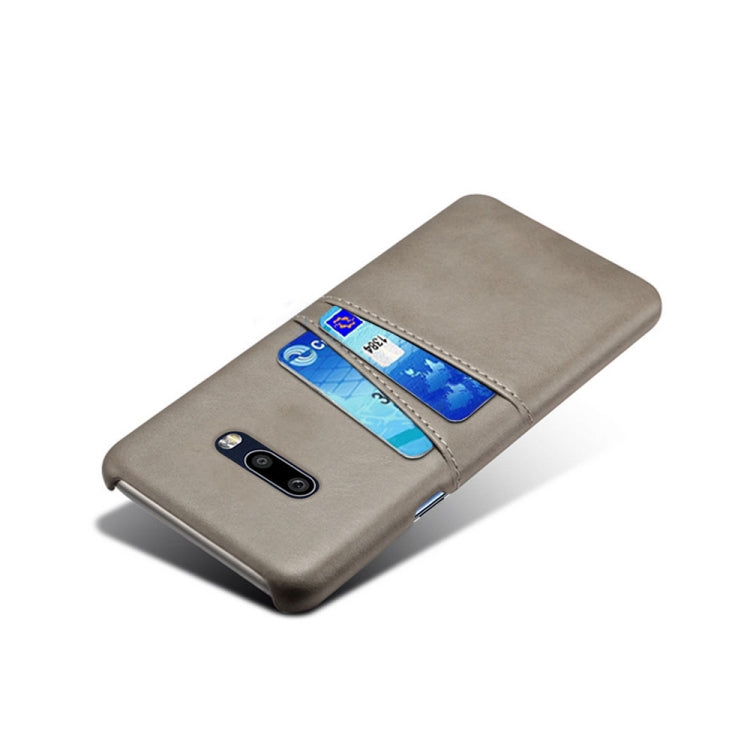 For LG G8X ThinQ Calf Texture PC + PU Leather Back Cover Shockproof Case with Dual Card Slots