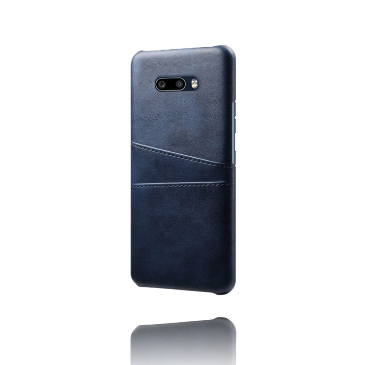 For LG G8X ThinQ Calf Texture PC + PU Leather Back Cover Shockproof Case with Dual Card Slots