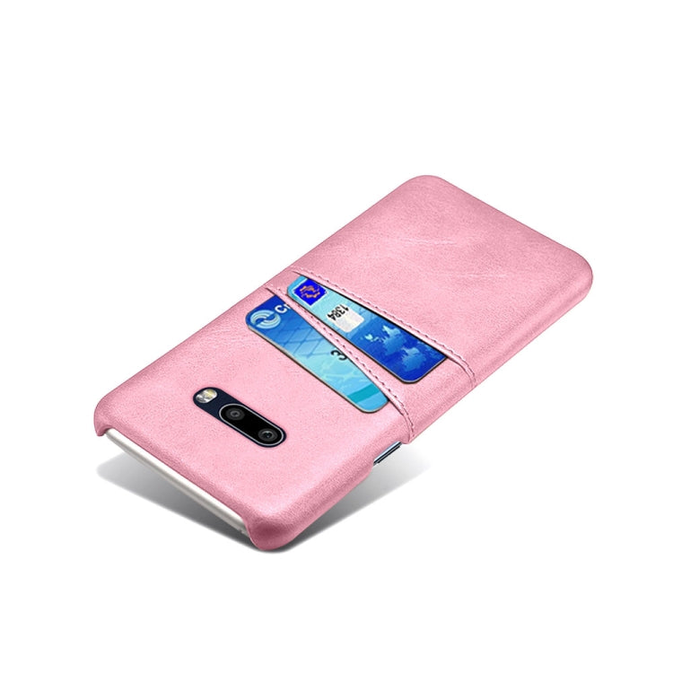 For LG G8X ThinQ Calf Texture PC + PU Leather Back Cover Shockproof Case with Dual Card Slots