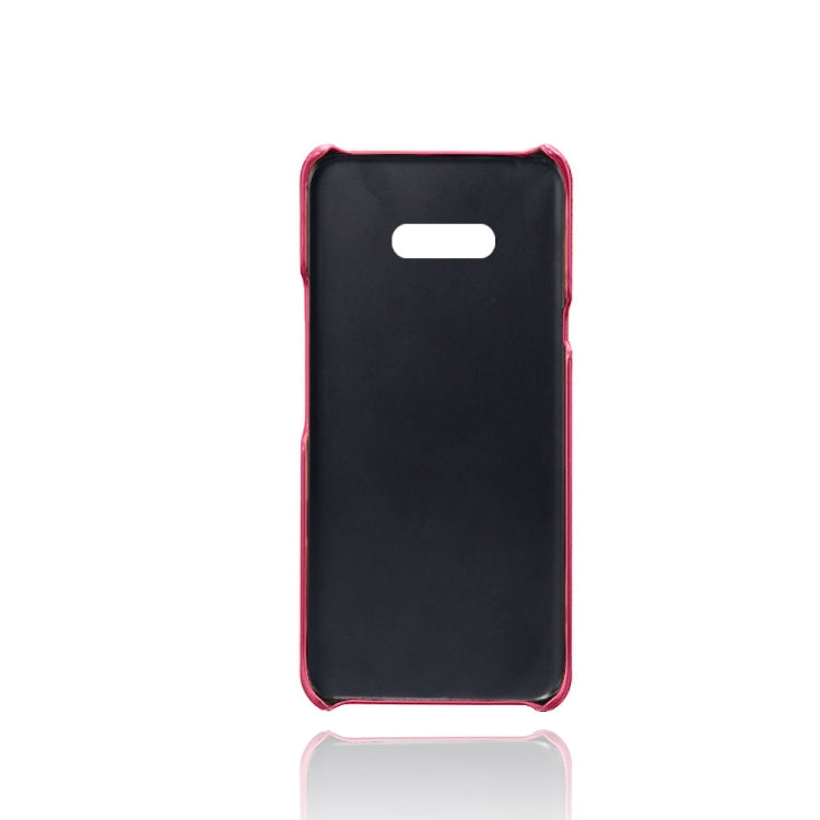For LG G8X ThinQ Calf Texture PC + PU Leather Back Cover Shockproof Case with Dual Card Slots