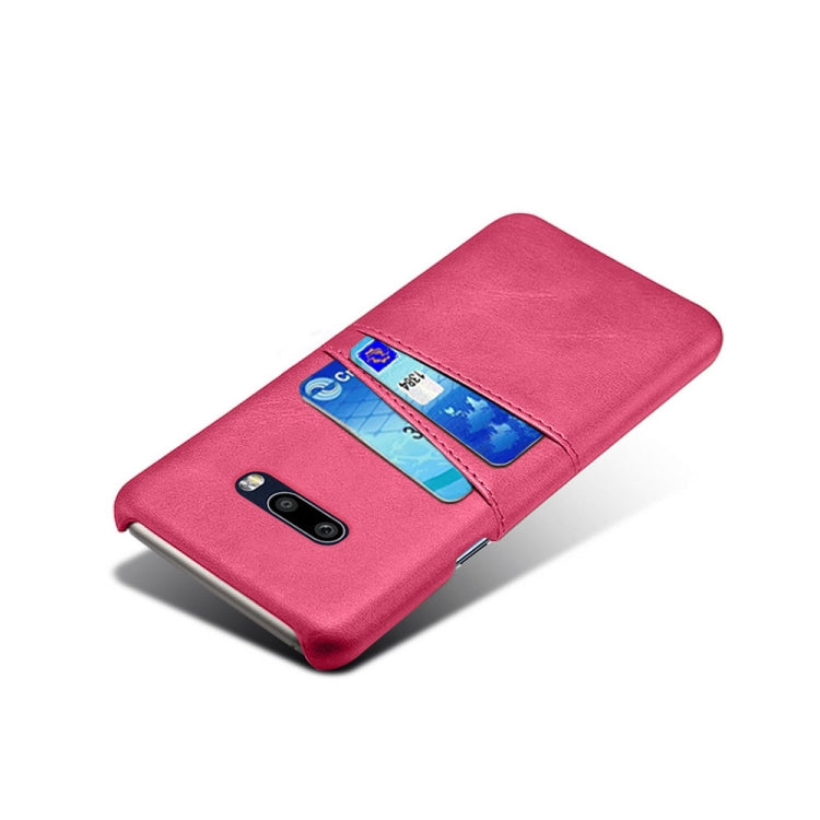 For LG G8X ThinQ Calf Texture PC + PU Leather Back Cover Shockproof Case with Dual Card Slots