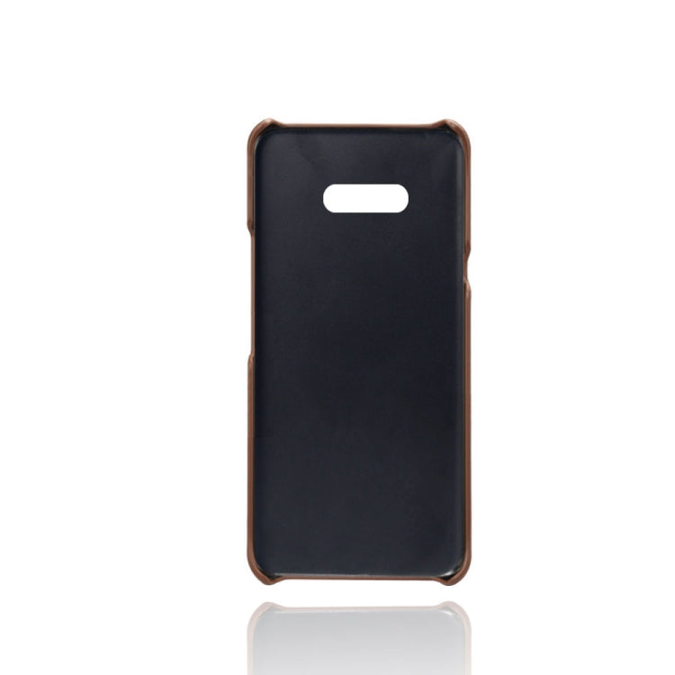 For LG G8X ThinQ Calf Texture PC + PU Leather Back Cover Shockproof Case with Dual Card Slots