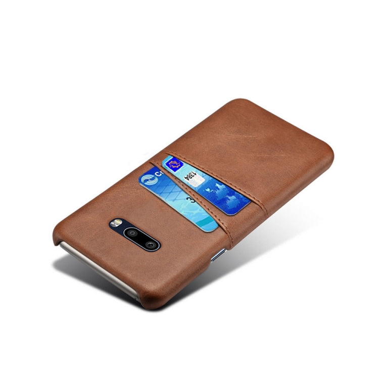 For LG G8X ThinQ Calf Texture PC + PU Leather Back Cover Shockproof Case with Dual Card Slots