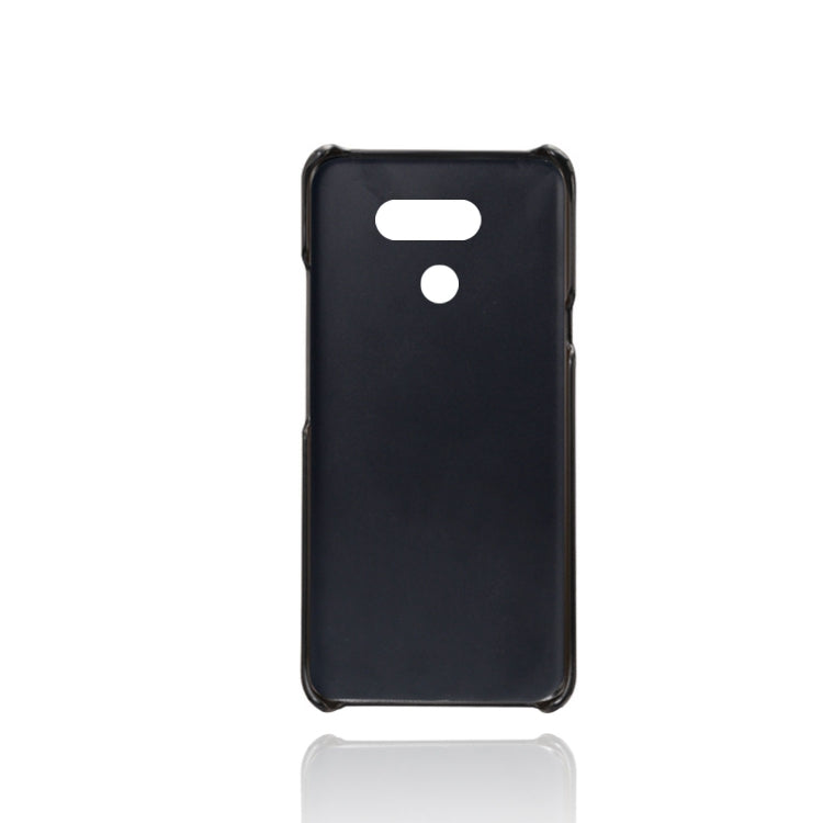 For LG K50 Calf Texture PC + PU Leather Back Cover Shockproof Case with Dual Card Slots