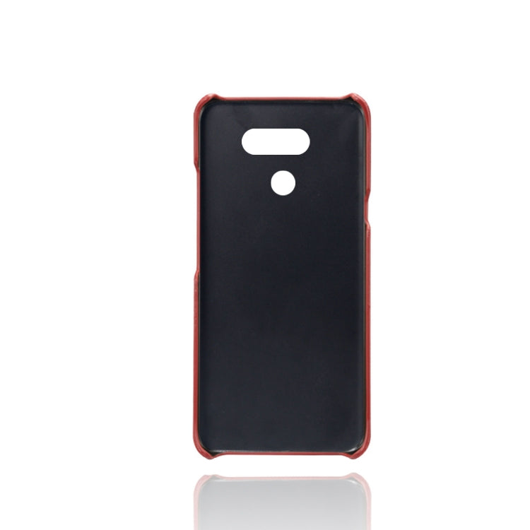 For LG K50 Calf Texture PC + PU Leather Back Cover Shockproof Case with Dual Card Slots