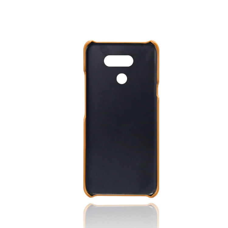 For LG K50 Calf Texture PC + PU Leather Back Cover Shockproof Case with Dual Card Slots