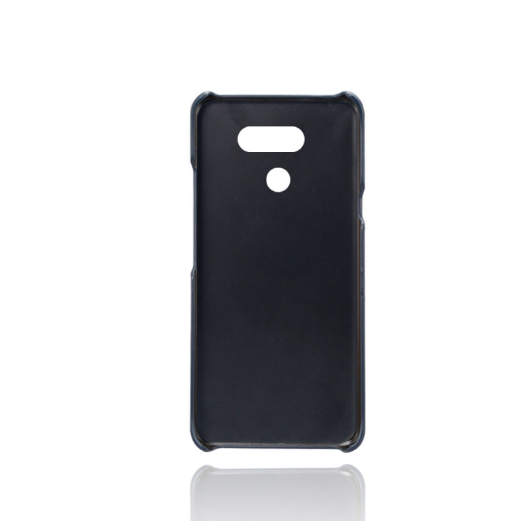 For LG K50 Calf Texture PC + PU Leather Back Cover Shockproof Case with Dual Card Slots