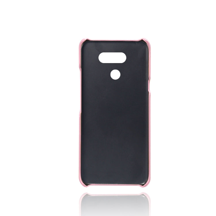 For LG K50 Calf Texture PC + PU Leather Back Cover Shockproof Case with Dual Card Slots
