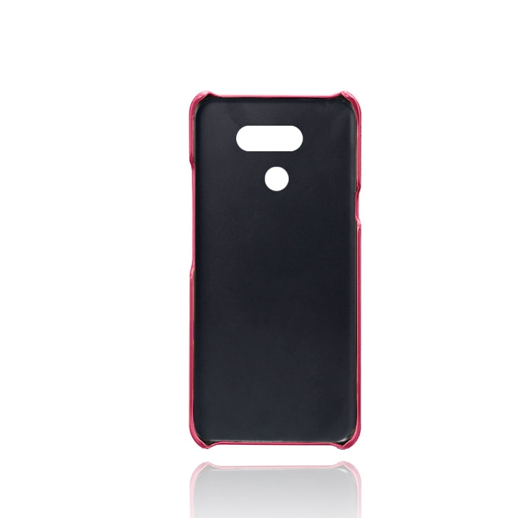 For LG K50 Calf Texture PC + PU Leather Back Cover Shockproof Case with Dual Card Slots