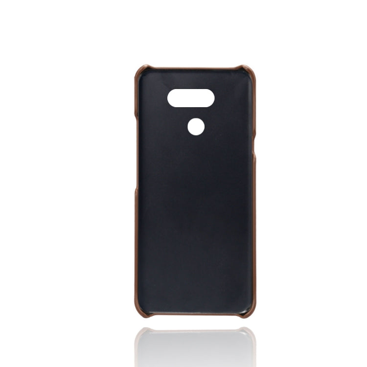For LG K50 Calf Texture PC + PU Leather Back Cover Shockproof Case with Dual Card Slots