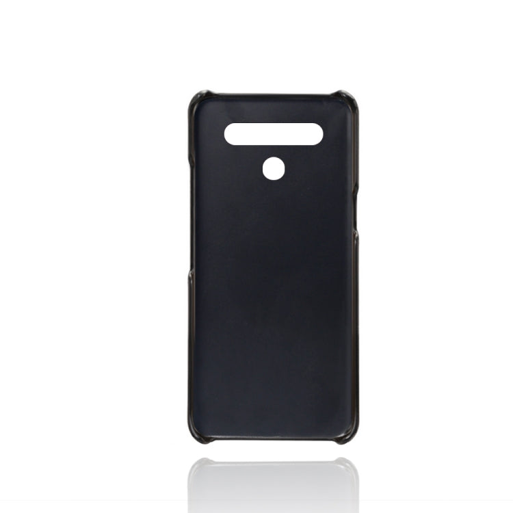 For LG K51S Calf Texture PC + PU Leather Back Cover Shockproof Case with Dual Card Slots