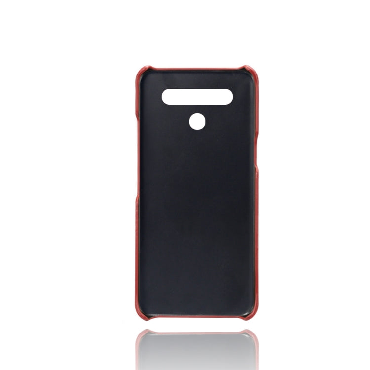 For LG K51S Calf Texture PC + PU Leather Back Cover Shockproof Case with Dual Card Slots