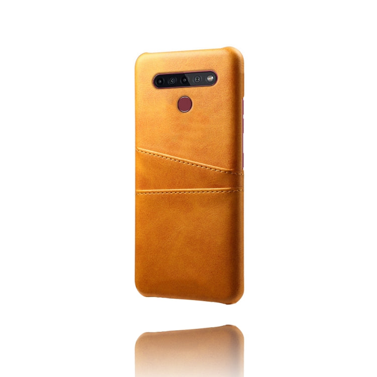For LG K51S Calf Texture PC + PU Leather Back Cover Shockproof Case with Dual Card Slots