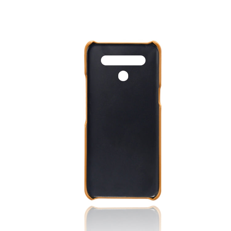 For LG K51S Calf Texture PC + PU Leather Back Cover Shockproof Case with Dual Card Slots