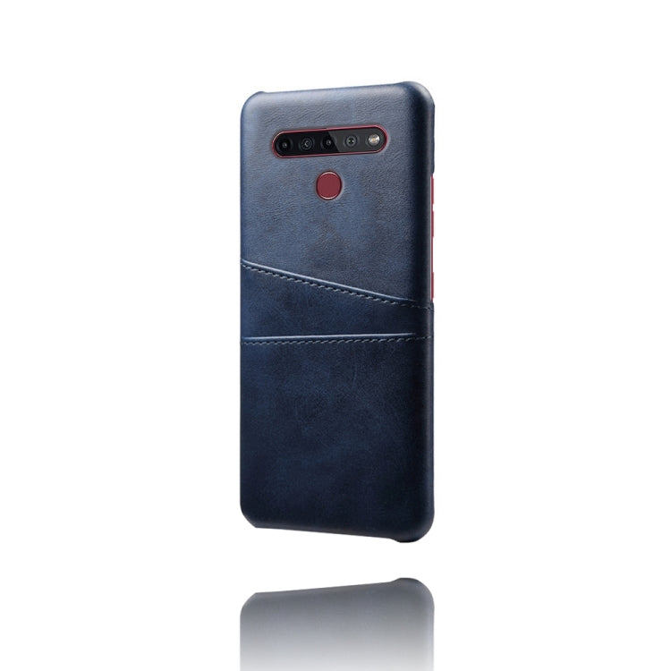 For LG K51S Calf Texture PC + PU Leather Back Cover Shockproof Case with Dual Card Slots