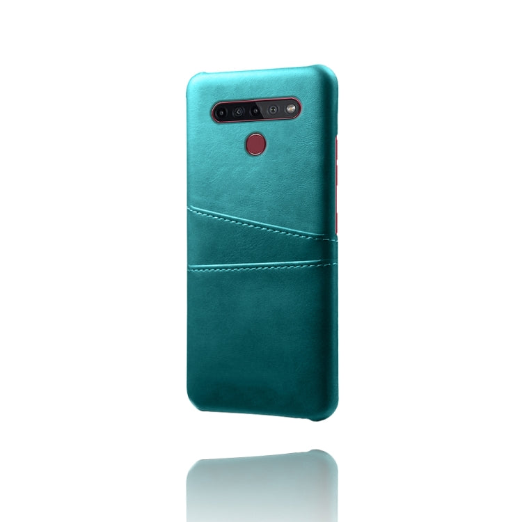 For LG K51S Calf Texture PC + PU Leather Back Cover Shockproof Case with Dual Card Slots