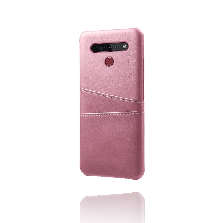 For LG K51S Calf Texture PC + PU Leather Back Cover Shockproof Case with Dual Card Slots