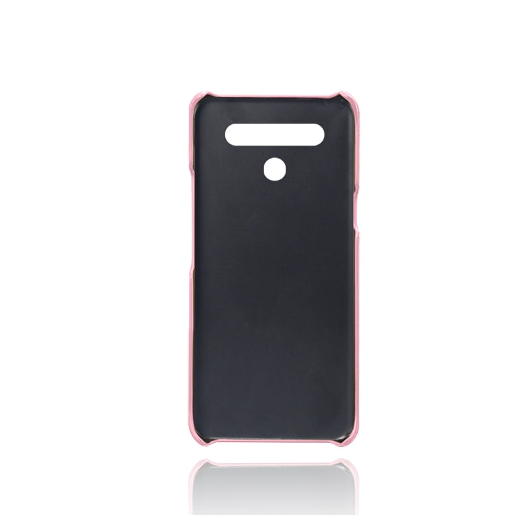 For LG K51S Calf Texture PC + PU Leather Back Cover Shockproof Case with Dual Card Slots