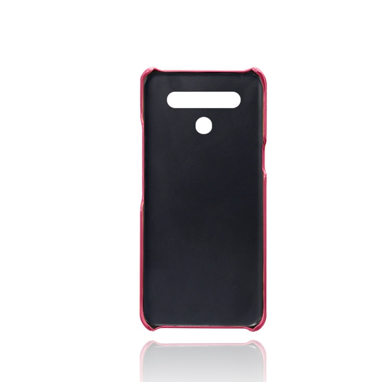 For LG K51S Calf Texture PC + PU Leather Back Cover Shockproof Case with Dual Card Slots