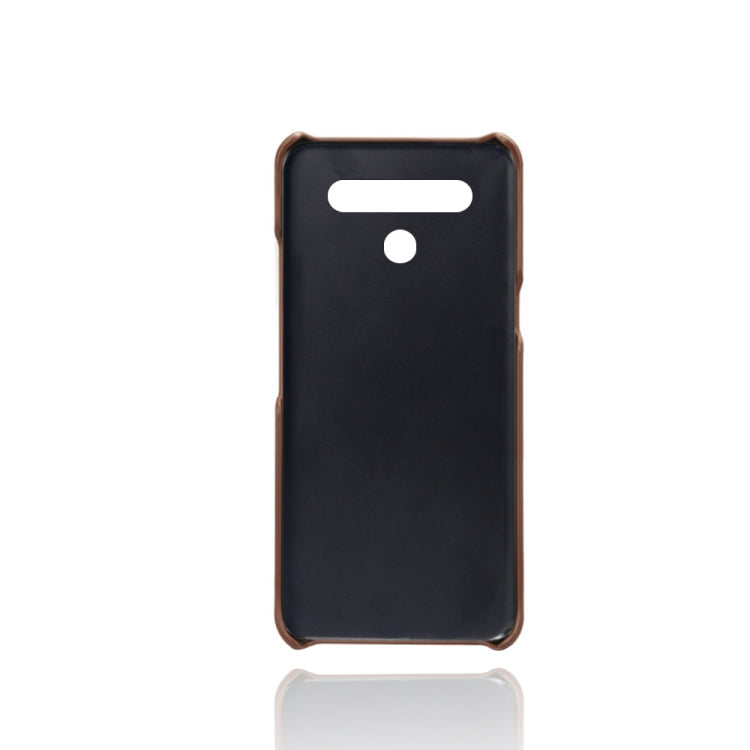 For LG K51S Calf Texture PC + PU Leather Back Cover Shockproof Case with Dual Card Slots