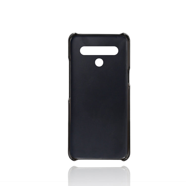 For LG K61 Calf Texture PC + PU Leather Back Cover Shockproof Case with Dual Card Slots